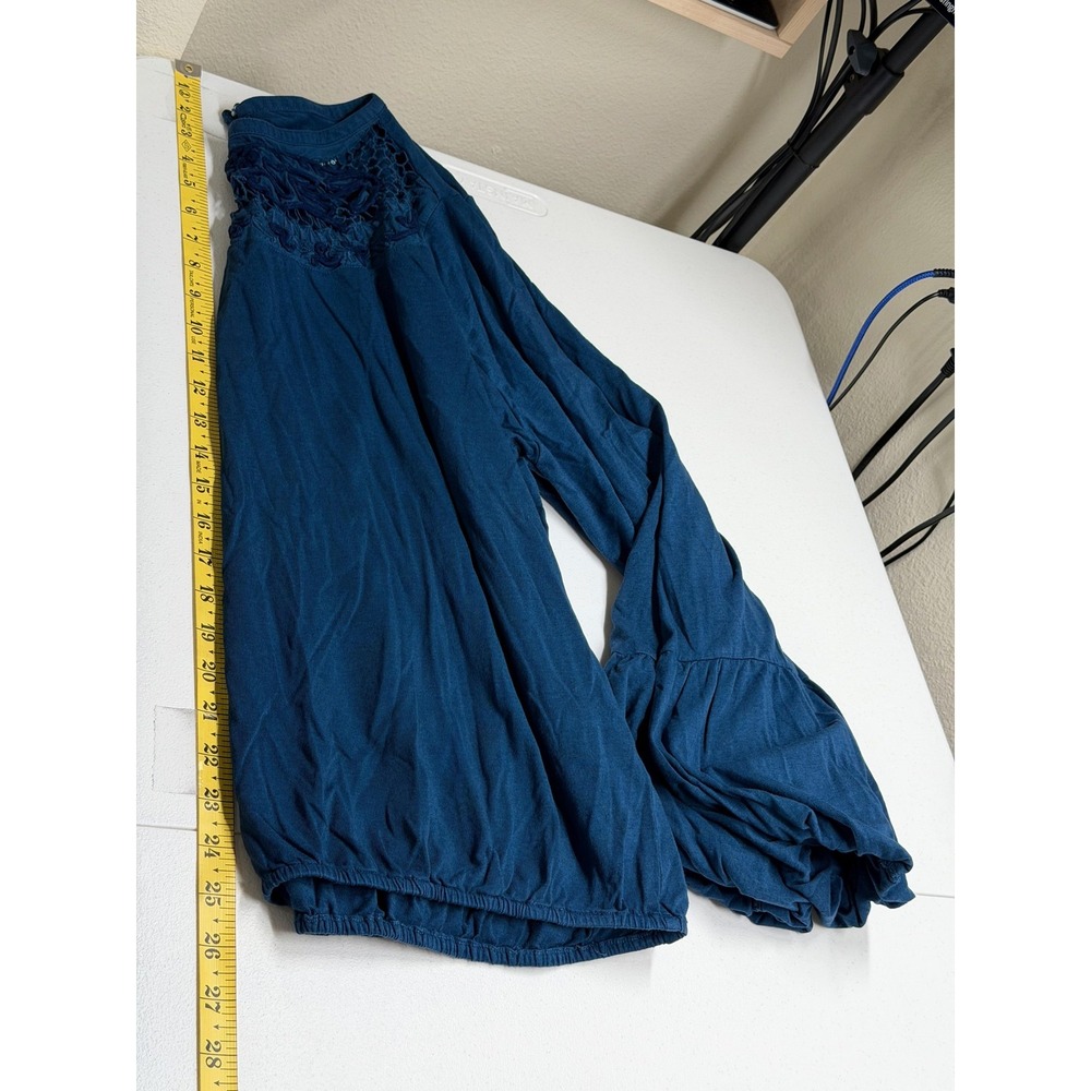 Soft Surroundings Top Womens XL Blue Crochet Lace Boho Peasant‎ Cotton Modal - Picture 9 of 9